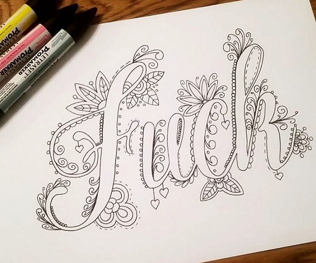 pages from swear words coloring book - photo #2
